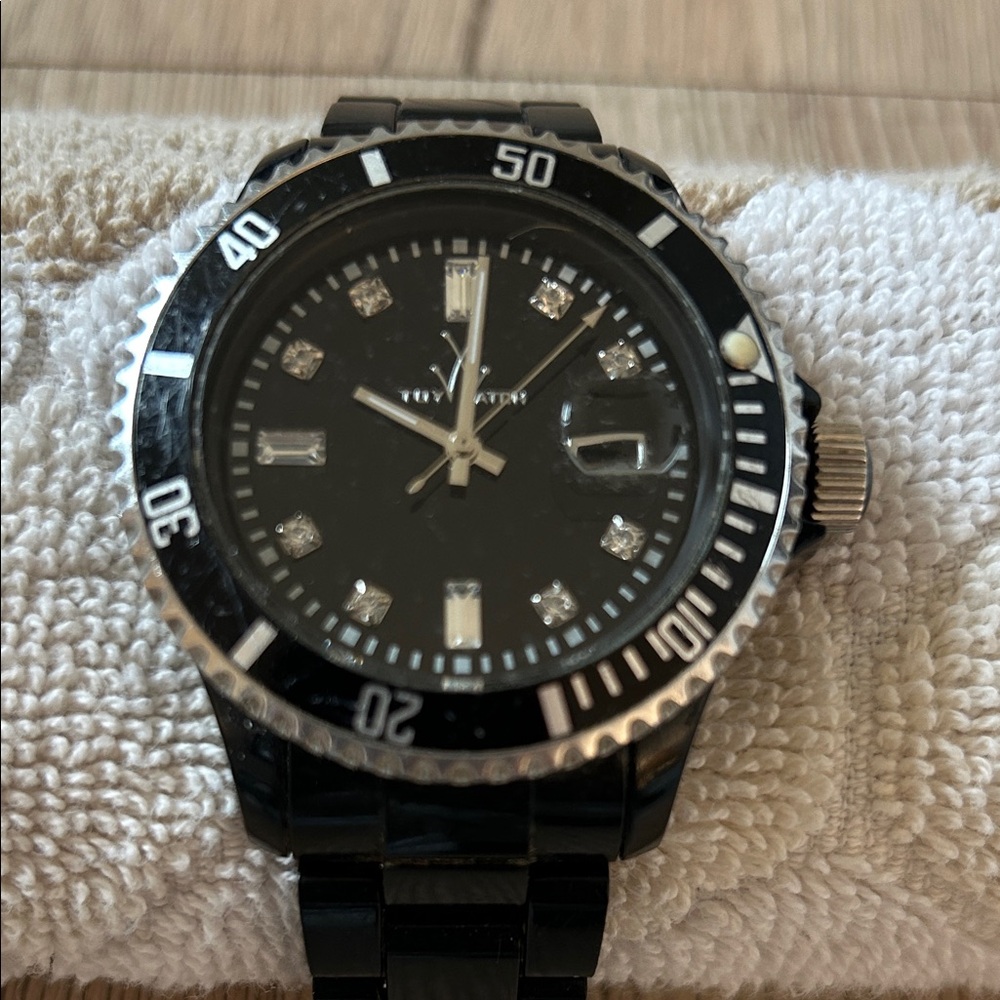 ToyWatch Black Plasteramic Crystal Diver Watch Submariner Style